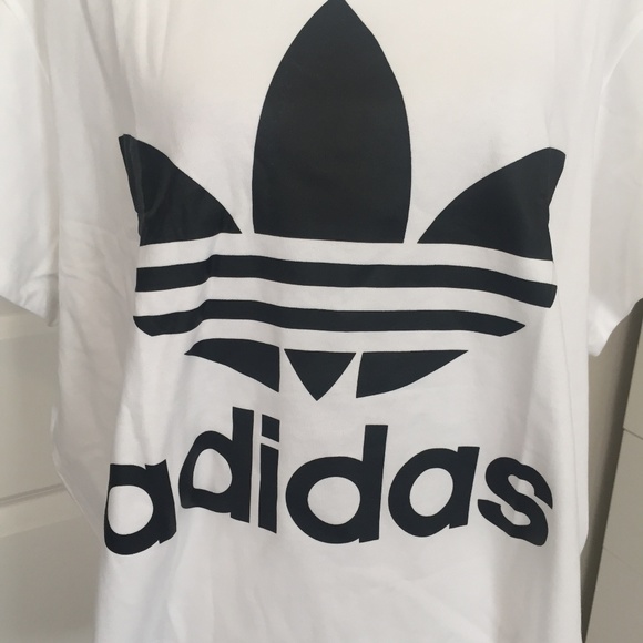 Adidas Originals Big Trefoil Tee White Black - Picture 2 of 5